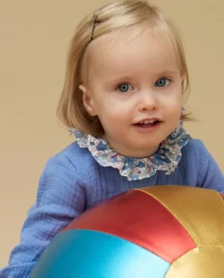 Acanthe Barboteuse gaze de coton col en tissu Liberty Bleu Cheap