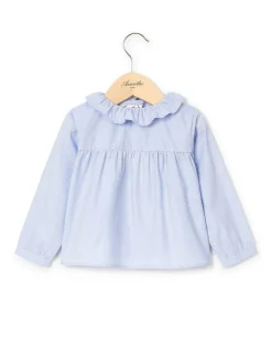 Acanthe Blouse col volanté ciel filàfilciel Shop