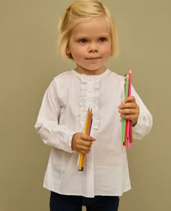 Acanthe Blouse volant devant Blanc Sale