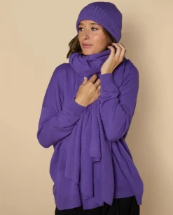 Acanthe Bonnet 100% cachemire Violet Hot