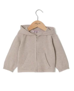 Acanthe Cardigan capuche naissance laine-cachemire Beige Clearance