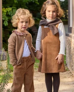 Acanthe Cardigan finition crochet 100% lambswool camel Outlet