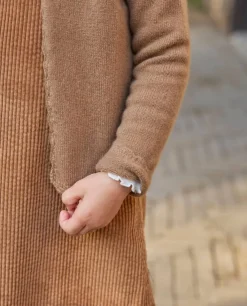 Acanthe Cardigan finition crochet 100% lambswool camel Outlet