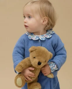 Acanthe Cardigan point mousse 100% lambswool Bleu Outlet