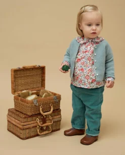 Acanthe Cardigan point mousse vert d'eau 100% lambswool vertd'eau Store