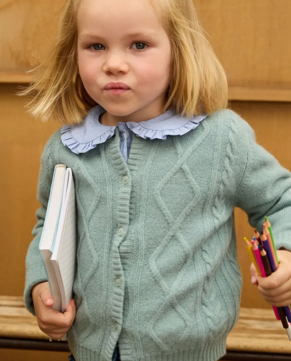 Acanthe Cardigan torsade vert d'eau 100% lambswool vertd'eau Clearance