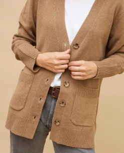 Acanthe Cardigan V 100% cachemire Camel Cheap