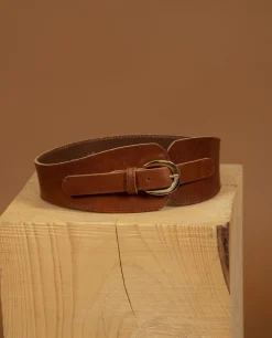Acanthe Ceinture large cuir cognac Cheap