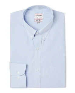 Acanthe Chemise ajustée col boutonné microvichy ciel MicrovichycielN6 Clearance