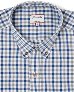 Acanthe Chemise flanelle coupe ajustée col boutonné vichy bleu/gris vichybleu/gris Hot