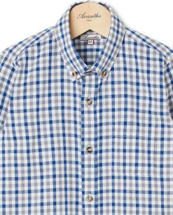 Acanthe Chemise flanelle manches longues vichy bleu/gris vichybleu/gris Sale