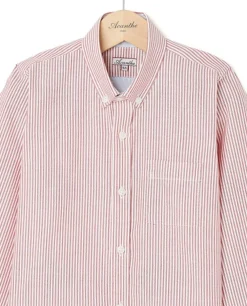 Acanthe Chemise manches longues oxford rayé rouge oxfordrayurerougeN9 Store