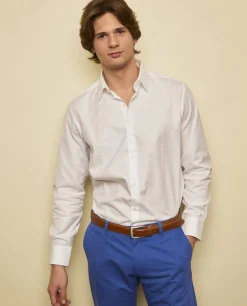 Acanthe Chemise regular col italien popeline blanche PopelineblancheN12 Cheap