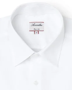 Acanthe Chemise regular col italien popeline blanche PopelineblancheN12 Cheap
