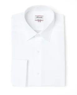 Acanthe Chemise regular col italien poignet mousquetaire popeline blanche PopelineblancheN12 Fashion