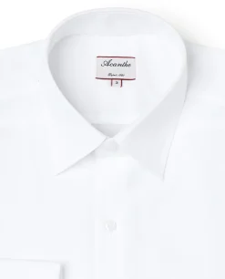 Acanthe Chemise regular col italien poignet mousquetaire popeline blanche PopelineblancheN12 Fashion