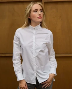 Acanthe Chemisier col et poignets à volants Blanc New