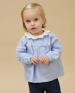 Acanthe Chemisier col pétale ciel filàfilciel Best Sale