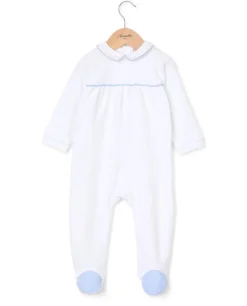 Acanthe Dors bien blanc col carré passepoil ciel Blancpassepoilciel Hot