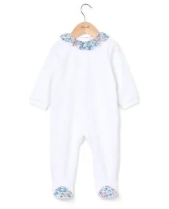 Acanthe Dors bien blanc col volanté en tissu Liberty Betsy blanc/LibertyBetsy Flash Sale