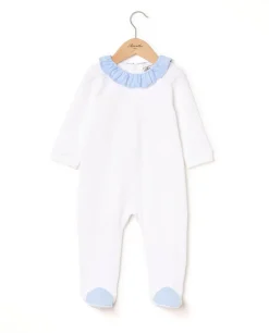 Acanthe Dors-bien blanc col volanté fil à fil ciel blanc/filàfilciel Best