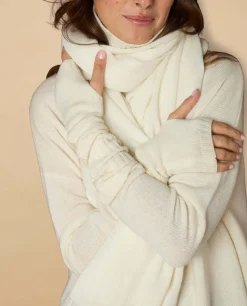 Acanthe Echarpe longue écru 100% cachemire Ecru Sale