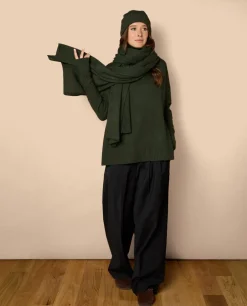 Acanthe Echarpe longue 100% cachemire Kaki Cheap