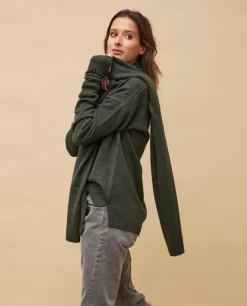 Acanthe Echarpe longue 100% cachemire Kaki Fashion