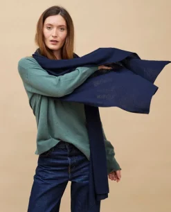 Acanthe Echarpe longue 100% cachemire Marine Online