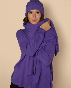 Acanthe Echarpe longue 100% cachemire Violet Flash Sale