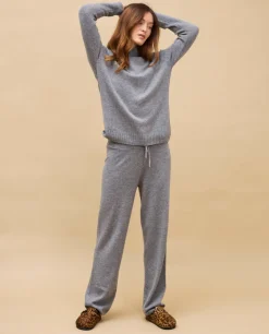 Acanthe Pantalon gris moyen 100% cachemire Grismoyen New