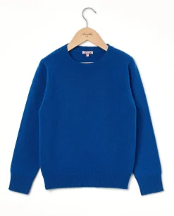 Acanthe Pull col rond 100% lambswool Bleu Shop
