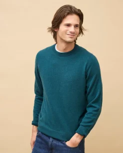 Acanthe Pull col rond 100% cachemire Vert Outlet