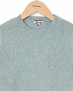 Acanthe Pull col rond vert d'eau 100% lambswool vertd'eau Online