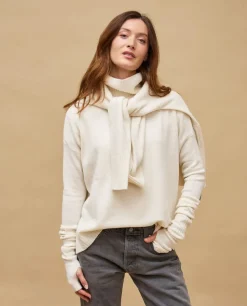 Acanthe Pull col roulé ample écru 100% cachemire Ecru Fashion
