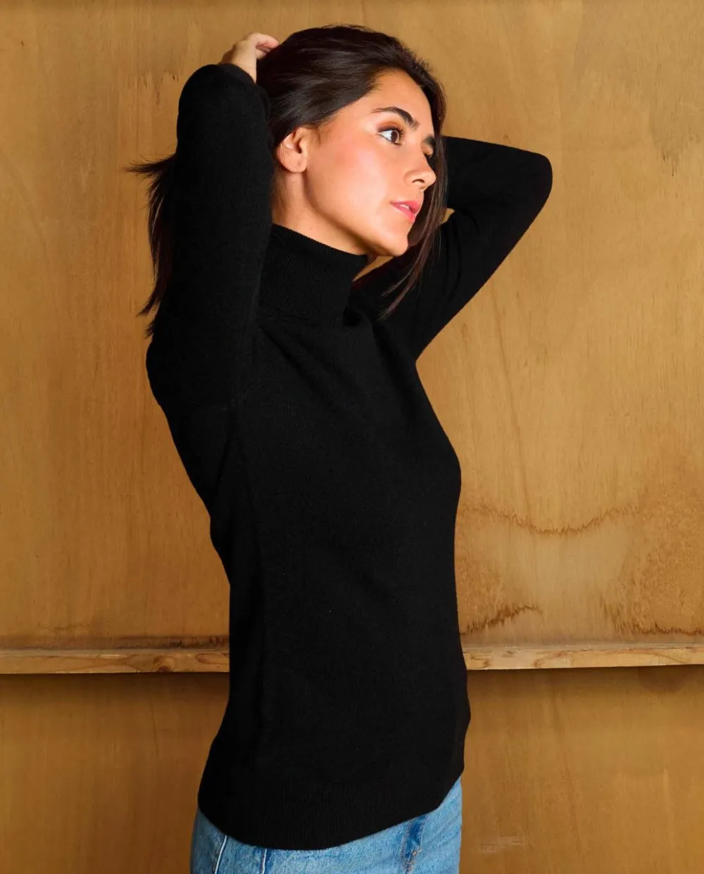 Acanthe Pull col roulé 100% cachemire Noir Online