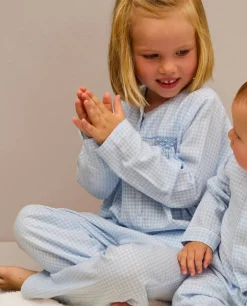 Acanthe Pyjama smocké vichy ciel Vichyciel Outlet