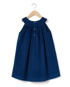Acanthe robe trapèze velours Fille Bleu Flash Sale
