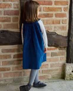 Acanthe robe trapèze velours Fille Bleu Flash Sale