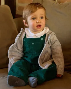 Acanthe Salopette velours Vert Discount