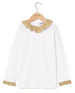 Acanthe T-shirt à volants en tissu Liberty Feather Meadow blanc/LibertyFeatherMeadow Best